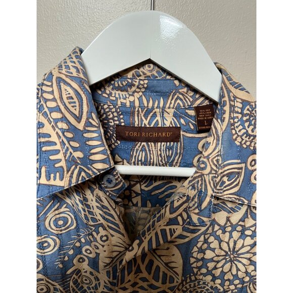 Tori Richard Silk and Linen Short Sleeve Button Up Shirt‎ - Size L - Picture 2 of 3